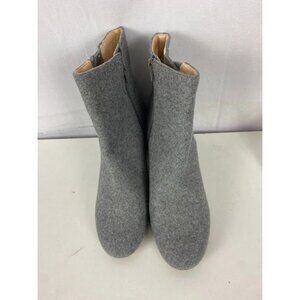 Nine West Gray Wool Dress  Fabric Zip Ankle Boots‎ Women's 9.5